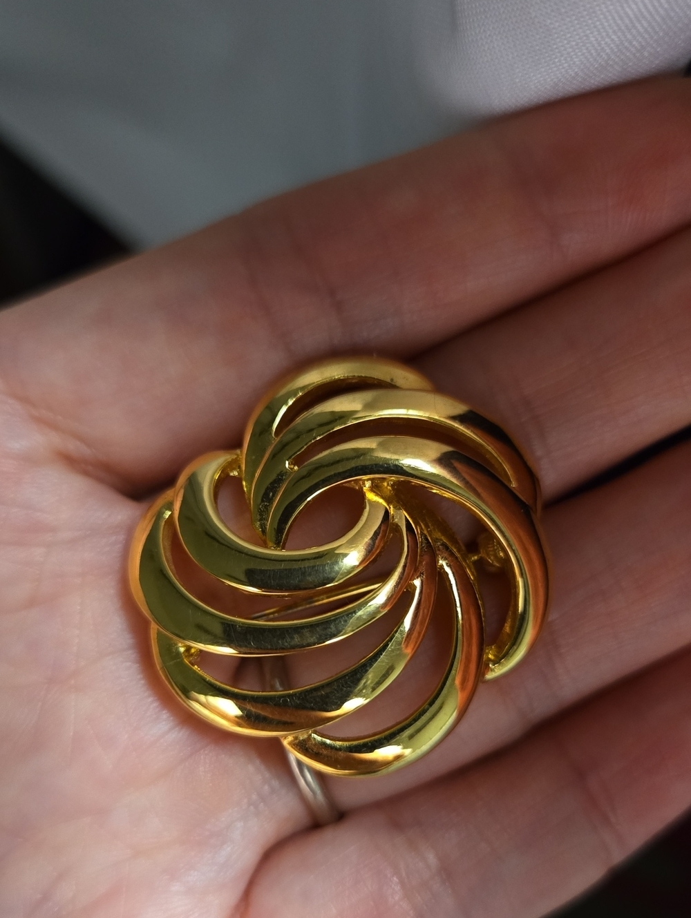 Napier Gold Swirl Knot Brooch - Picture 10 of 10